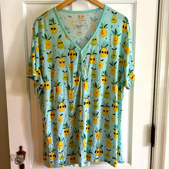 Little Sleepies Other - Little Sleepies XXL Pineapple Jams bamboo henley pajama top short sleeved